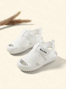 Cozy Pixies 男嬰字母圖案網眼透氣涼鞋 - 白色 - 查看 5