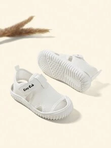 Cozy Pixies 男嬰字母圖案網眼透氣涼鞋 - 白色 - 查看 6