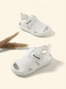 Cozy Pixies 男嬰字母圖案網眼透氣涼鞋 - 白色 - 查看 7