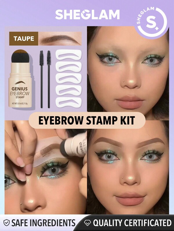 SHEGLAM Genius Eyebrow StampTaupe Natural Eyebrow Powder Easy To Use