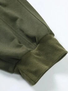 Manfinity Homme Lỏng lẻo phù hợp Nam Quần thể thao Với Túi có nắp , Bên Eo dây rút - xanh quân đội - Xem 4
