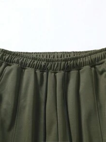 Manfinity Homme Lỏng lẻo phù hợp Nam Quần thể thao Với Túi có nắp , Bên Eo dây rút - xanh quân đội - Xem 5