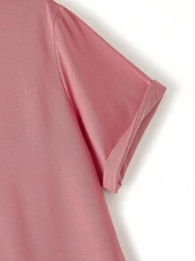 Manfinity EMRG Áo thun nam Lá thư Đường phố - Màu Hồng  San hô - Xem 4