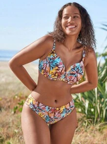 Swim DD+ Summer Floral Print Underwire Bikini Set - Multicolor - View 3