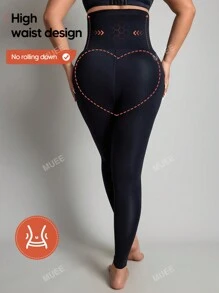 Maternity High Waisted Belly Support Leggings With Expandable Belly Panel