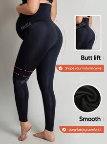 Maternity High Waisted Belly Support Leggings With Expandable Belly Panel