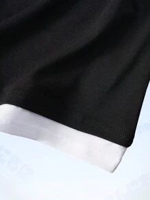 ROMWE MEN Anime Nam Đồ họa Chữ cái Áo thun - màu đen - Xem 5