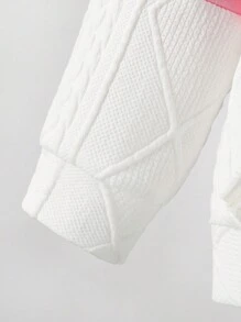 SHEIN 年輕女孩1入組心形拼布拉鍊衛衣，適用於秋冬季節 - 灰色 - 查看 3
