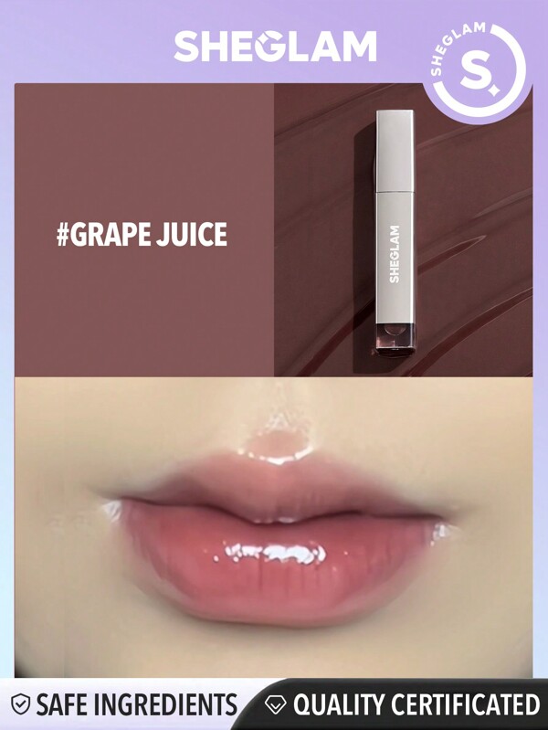 SHEGLAM Glaze Daze Lip GlossGrape Juice Shiny Tinted Lip Gloss High Gloss Finish Plumping Lip