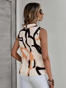 SHEIN Clasi 圖案印花無袖襯衫 - 彩色 - 查看 2