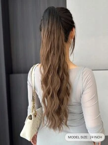 爪馬尾辮延長辮頭髮長款波浪狀的有彈性多顏色24英寸耐熱 - 彩色 - 查看 2