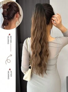 爪馬尾辮延長辮頭髮長款波浪狀的有彈性多顏色24英寸耐熱 - 彩色 - 查看 3