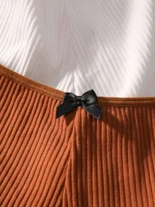 3入組前蝴蝶結蕾絲邊條紋針織平角褲 - 彩色 - 查看 4