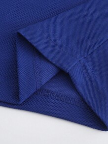 Manfinity Homme Nam Viền tương phản Áo polo - Xanh đậm - Xem 4