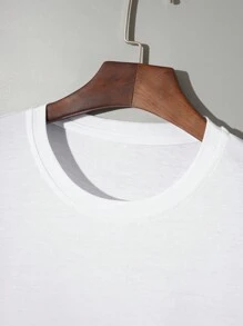 Manfinity Hypemode Hombres Camiseta con estampado de letra japonesa y dibujos animados - Blanco - Ver 4