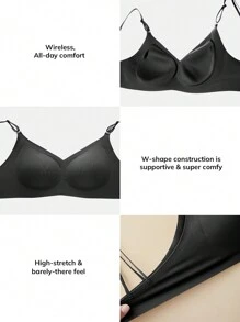 LUVLETTE Dream Curve 2ndSkin  Seamless T-Shirt Bra - Black - View 8