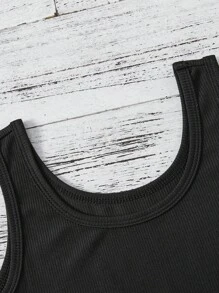 SHEIN 女孩十字交叉背心上衣和短褲 - 彩色 - 查看 7