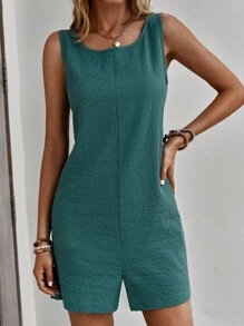 EMERY ROSE Solid Sleeveless Romper