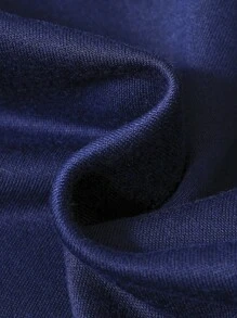 SHEIN Tween Boys' Casual Printed Knitted Baseball Jacket With Colour Block Sleeves - Navy Blue - View 4