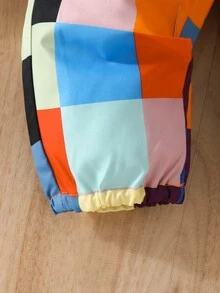 男嬰素色高領T恤和格紋圖案長褲 - 彩色 - 查看 3