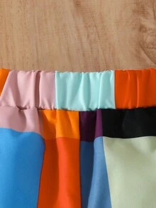 男嬰素色高領T恤和格紋圖案長褲 - 彩色 - 查看 4