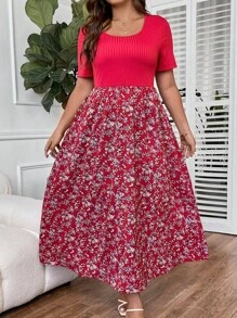 SHEIN Clasi 大碼碎花大圓領連衣裙 - 彩色 - 查看 6