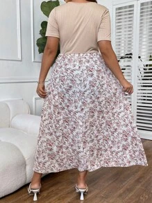 SHEIN Clasi Plus Ditsy Floral Print Scoop Neck Dress For Summer - Multicolor - View 2