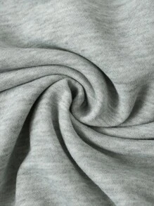 Manfinity 男士大码日文圖案和龍圖案抽繩連帽衫 - 淺灰色 - 查看 5