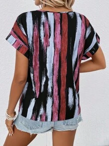 SHEIN LUNE Áo sơ mi nữ Tất cả trên in Giải trí - màu đen - Xem 2