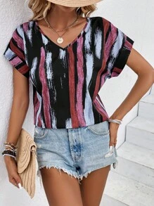 SHEIN LUNE Áo sơ mi nữ Tất cả trên in Giải trí - màu đen - Xem 4