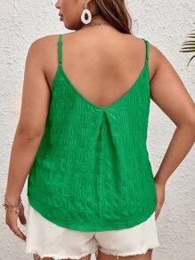 SHEIN VCAY Top de tirantes unicolor - Verde - Ver 2
