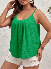 SHEIN VCAY Top de tirantes unicolor - Verde - Ver 3