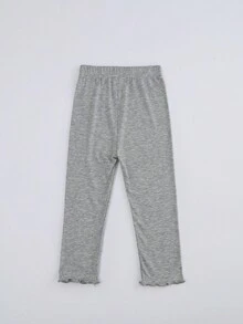 小女童卡通圖案木耳邊緊身打底褲