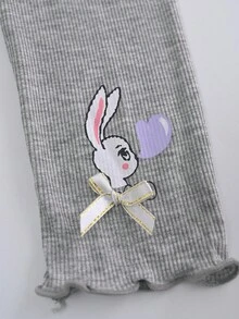 小女童卡通圖案木耳邊緊身打底褲