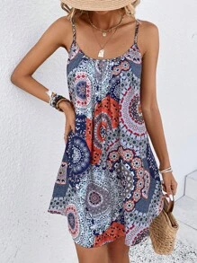 SHEIN LUNE Đầm Bộ lạc Boho - Nhiều màu - Xem 4