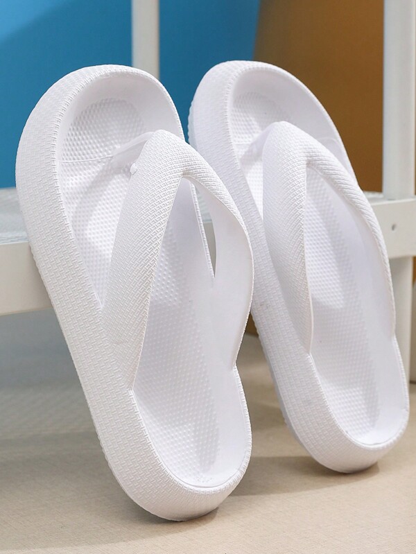 Women Toe Post Design Slippers, EVA Fashionable Flip Flops For Summer