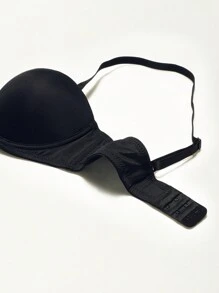 Sujetador unicolor con aro - Negro - Ver 3