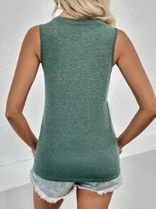 SHEIN LUNE Áo khoác và áo lót dành cho xe tăng nữ Nhiệt đới Giải trí - Màu xanh lá cây đậm - Xem 2