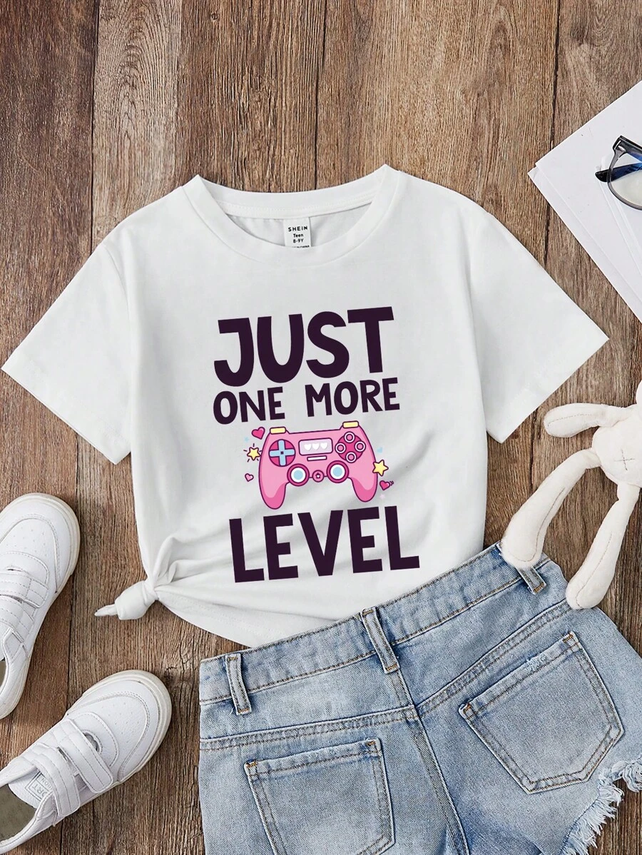 cô gái mười hai Điều khiển tay cầm & Đồ họa Khẩu hiệu Áo thun - trắng - Xem 1