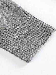 Tween Girl Classic Knit Cardigan For Daily Wear In Spring, Autumn, Winter - Light Grey - View 3