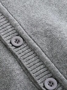 Tween Girl Classic Knit Cardigan For Daily Wear In Spring, Autumn, Winter - Light Grey - View 7