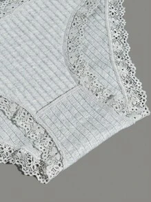 SHEIN Damskie Majtki Sznurówka kontrastująca Prosty