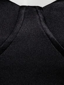 SHEIN Unity Flower Appliques Split Thigh Dress - Black - View 6