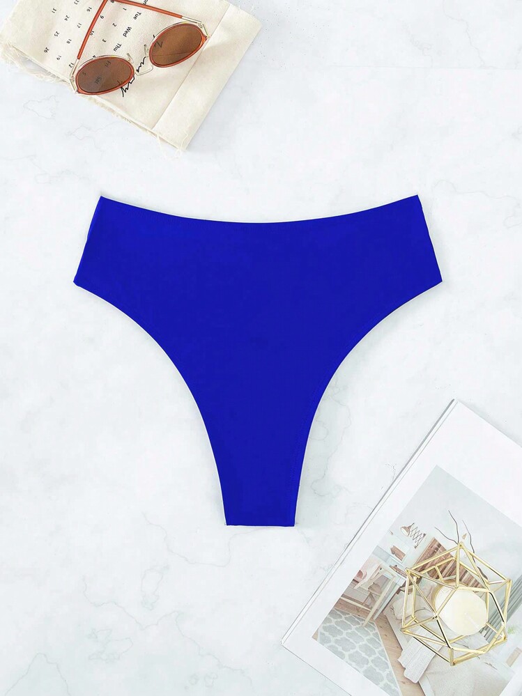 SHEIN Swim 交叉泳衣下裝 - 寶藍色 - 查看 3