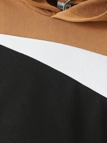 SHEIN Baby Boys' Comfortable Casual Hooded Two Piece Set With Colour Block Design For Fall And Winter - Multicolor - View 6