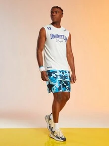 ROMWE MEN Prep Guys Letter Graphic Tank Top - White - View 6