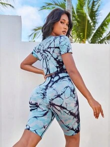 Tie Dye Sports Set - Mint Blue - View 2