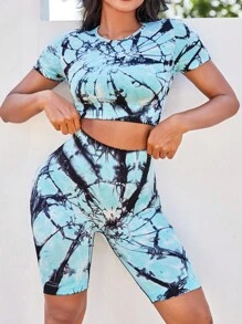 Tie Dye Sports Set - Mint Blue - View 6