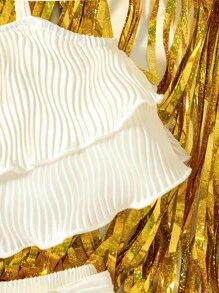 Bộ đồ Em bé Xù nhỏ phân lớp màu trơn - Màu be - Xem 4
