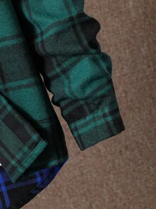 SHEIN Cậu bé Tween In kẻ sọc áo có mũ Áo sơ mi Without Tee - Nhiều màu - Xem 4